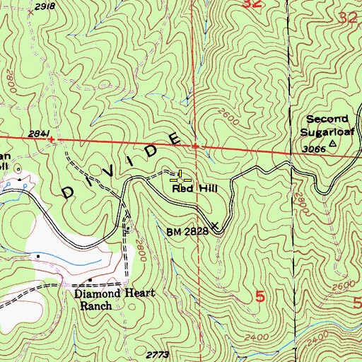 Topographic Map of Red Hill, CA