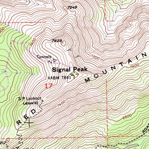 Topographic Map of Red Mountain, CA