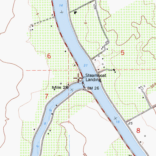 Topographic Map of Steamboat Landing, CA