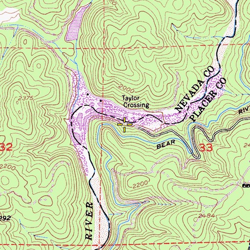 Topographic Map of Taylor Crossing, CA