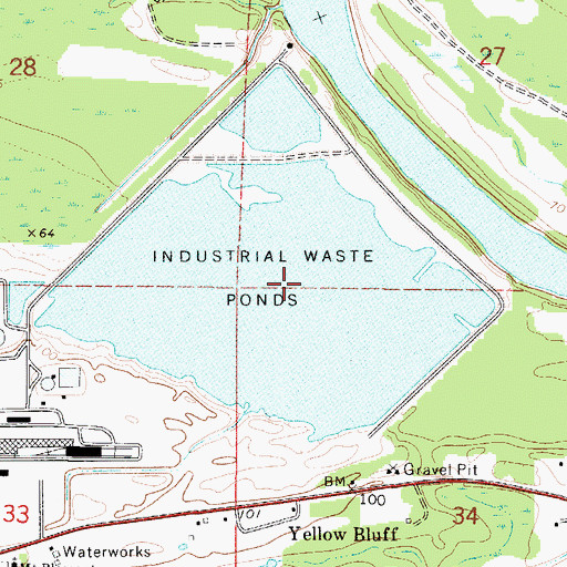 Topographic Map of MacMillan Bloedel Incorporated Waste Pond, AL