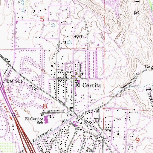 Topographic Map of El Cerrito, CA