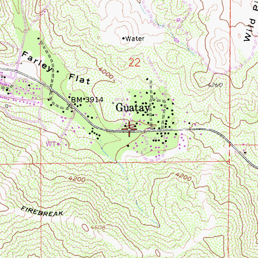 Topographic Map of Guatay, CA