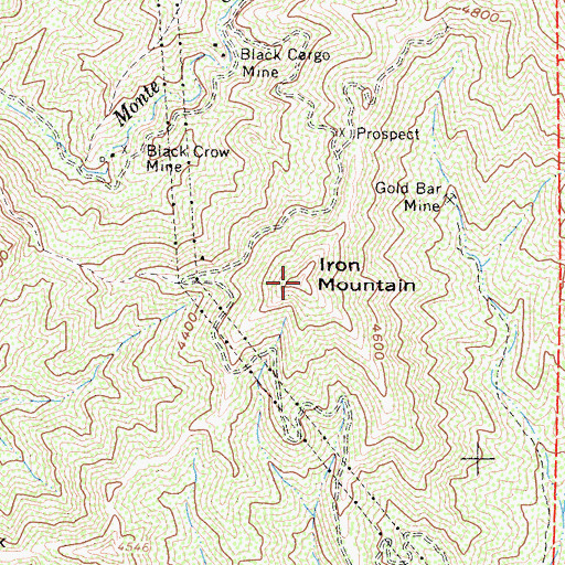 Topographic Map of Iron Mountain, CA