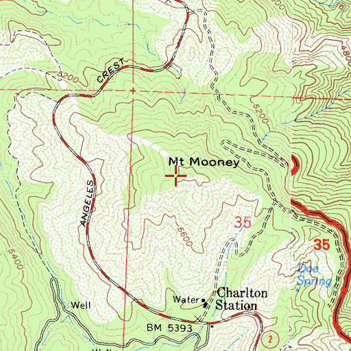 Topographic Map of Mount Mooney, CA