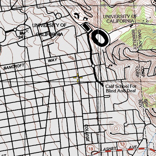 Topographic Map of Davidson Hall, CA