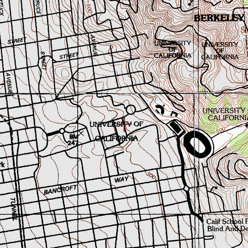 Topographic Map of Gilman Hall, CA