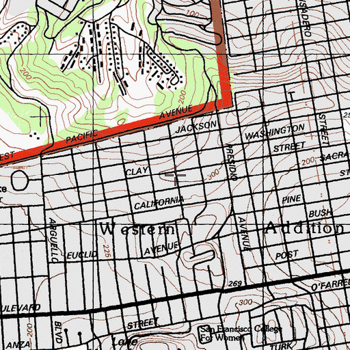 Topographic Map of Presidio Heights Playground, CA