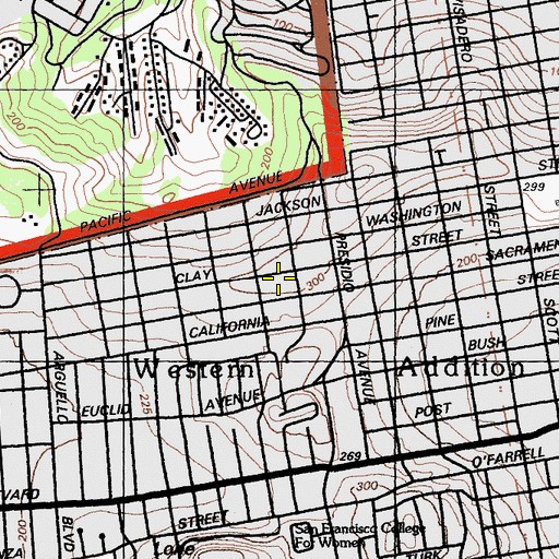 Topographic Map of Presidio Heights Playground, CA