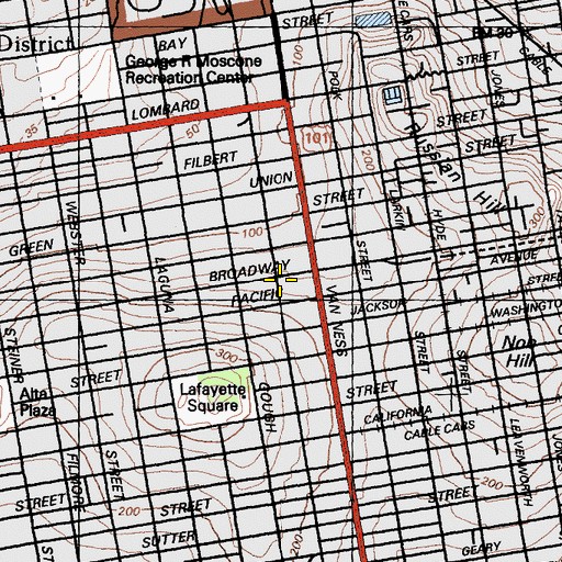 Topographic Map of Saint Brigid School, CA