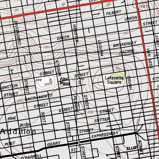 Topographic Map of Webster Street Historic District, CA