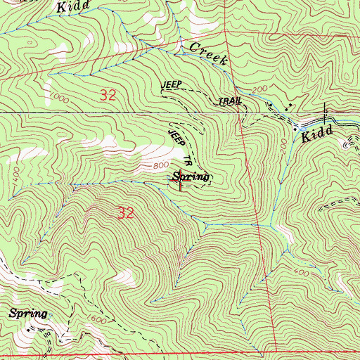 Topographic Map of Todd Boy Scout Camp, CA