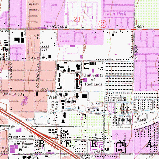 Topographic Map of Armacost Library, CA
