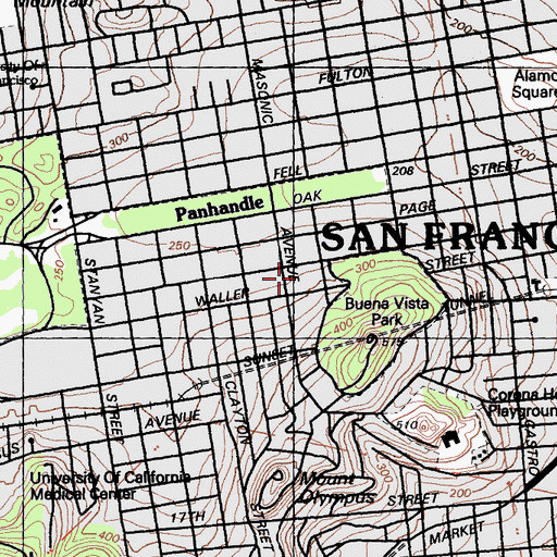 Topographic Map of William De Avila Elementary School (historical), CA