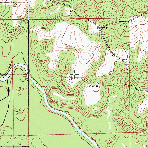 Topographic Map of Shreve Division, AL