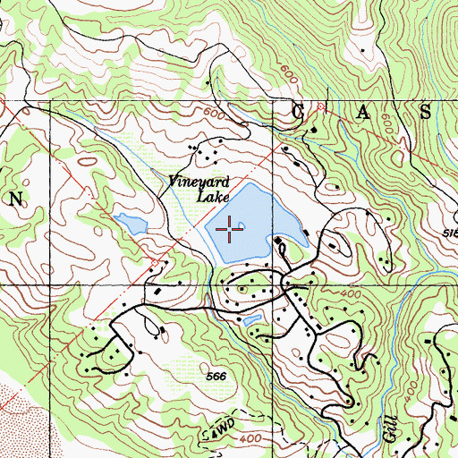 Topographic Map of Vineyard Lake, CA