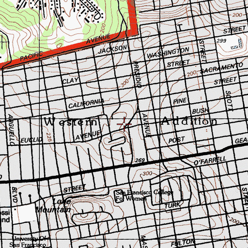 Topographic Map of Pioneer Memorial Museum, CA
