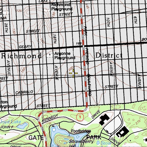 Topographic Map of Saint Tichons Russian Orthodox Church, CA