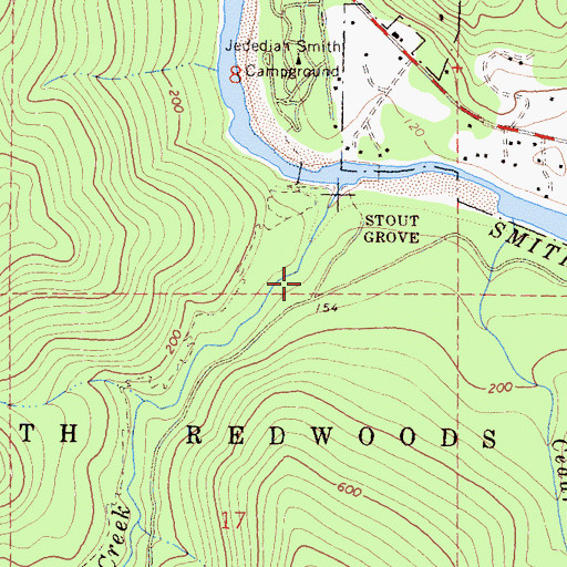 Topographic Map of Krause Grove North, CA