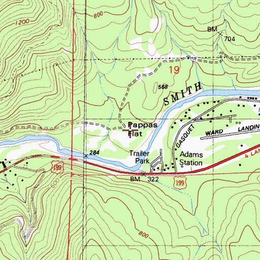 Topographic Map of Pappas Flat, CA