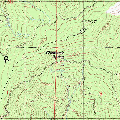 Topographic Map of Chipmunk Spring, CA