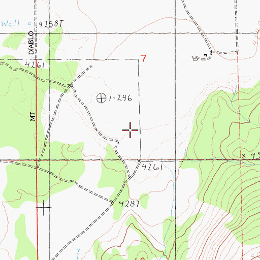Topographic Map of Davis Canyon, CA