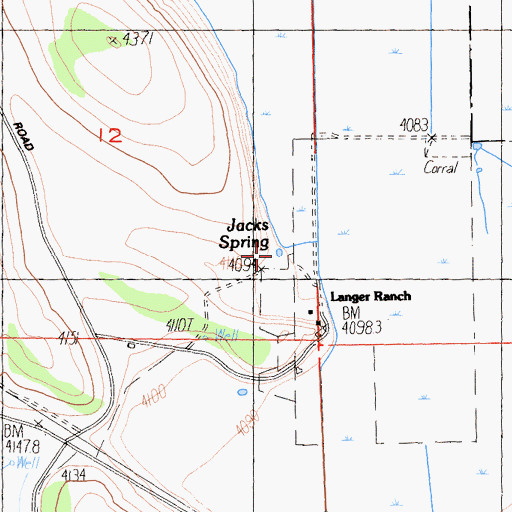 Topographic Map of Jacks Spring, CA