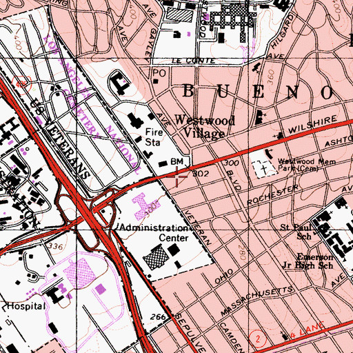 Topographic Map of Tishman Building, CA