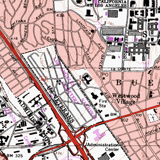 Topographic Map of Warren Hall, CA