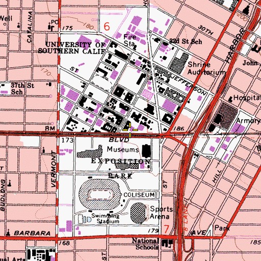 Topographic Map of H Leslie Hoffman Hall of Business Administration, CA