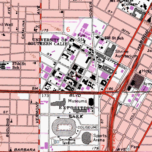 Topographic Map of Hahn Plaza, CA