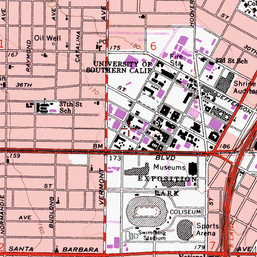 Topographic Map of Jerry and Nancy Neely Petroleum and Chemical Engineering Building, CA