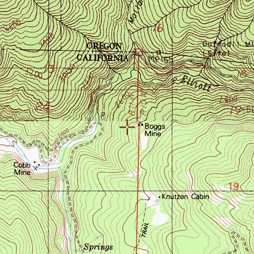 Topographic Map of Boggs Mine, CA