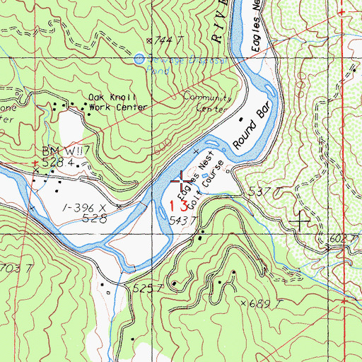 Topographic Map of Eagles Nest Golf Course, CA