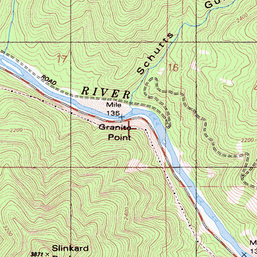 Topographic Map of Granite Point, CA