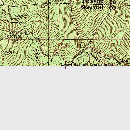 Topographic Map of Hutton Campground, CA