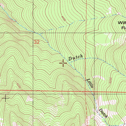 Topographic Map of Little Dutch Creek, CA