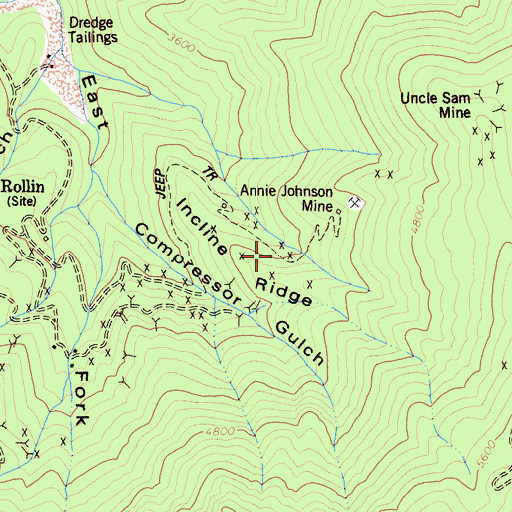 Topographic Map of Ball Mine, CA
