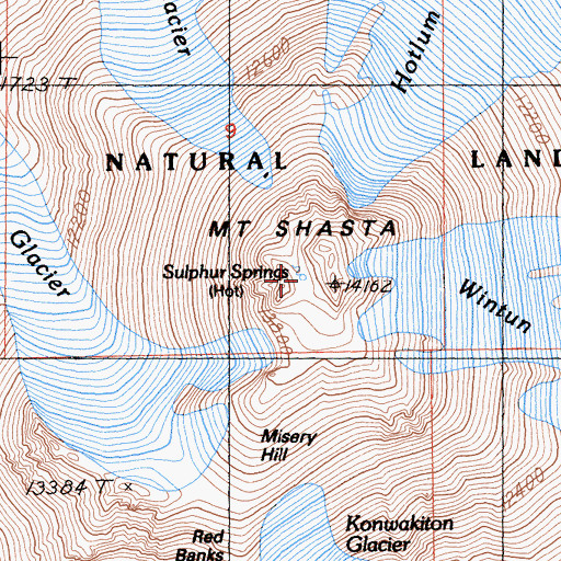 Topographic Map of Sulphur Springs, CA
