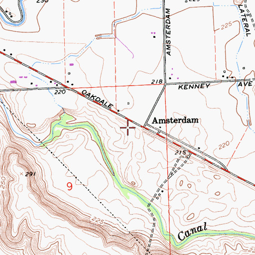 Topographic Map of Amsterdam, CA