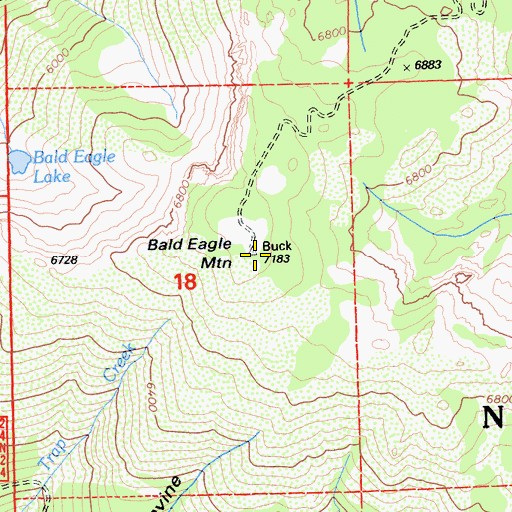 Topographic Map of Bald Eagle Mountain, CA