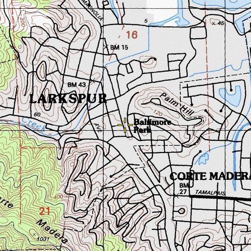 Topographic Map of Baltimore Park, CA