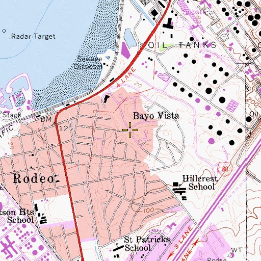 Topographic Map of Bayo Vista, CA
