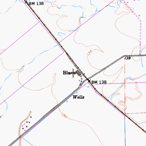 Topographic Map of Blavo, CA