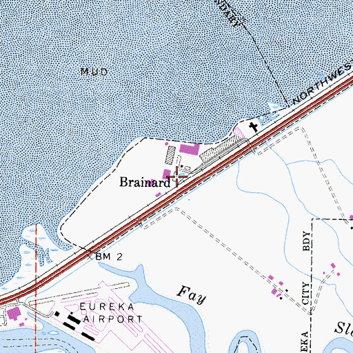 Topographic Map of Brainard, CA