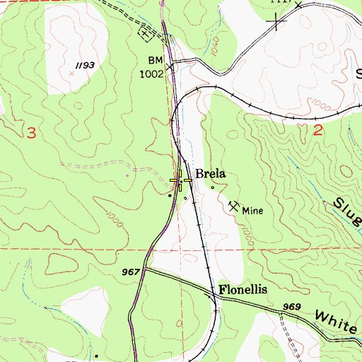 Topographic Map of Brela, CA