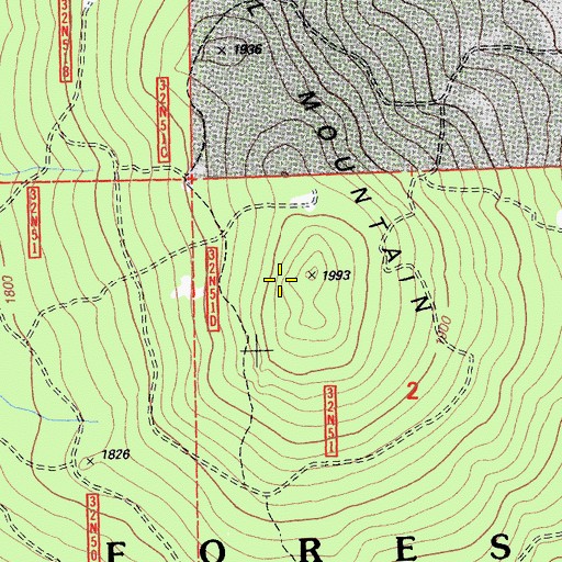 Topographic Map of Cal Mountain, CA