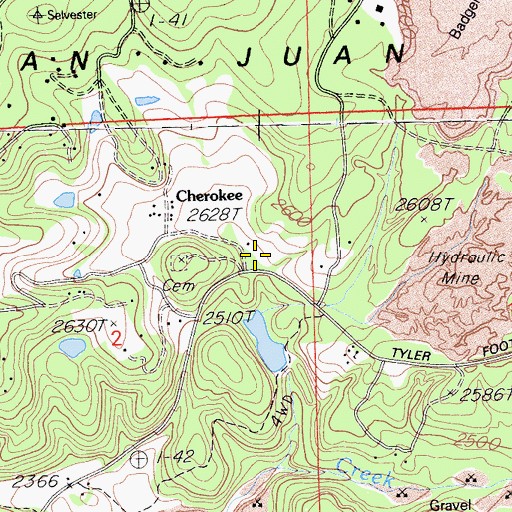 Topographic Map of Cherokee, CA