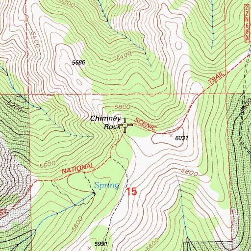 Topographic Map of Chimney Rock, CA