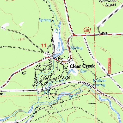 Topographic Map of Clear Creek, CA